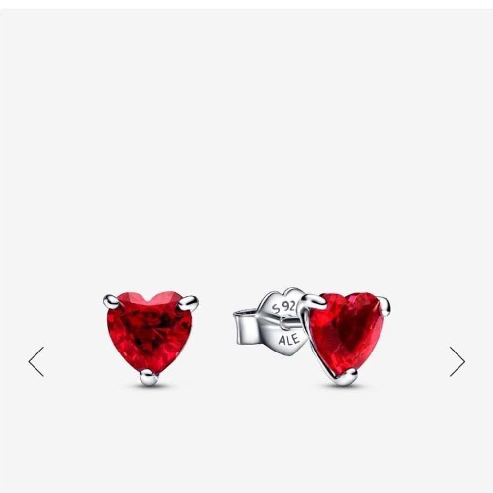 Heart-Shaped Red Stud Earrings